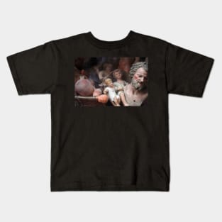 Vintage Baby Jesus Among Dolls Kids T-Shirt